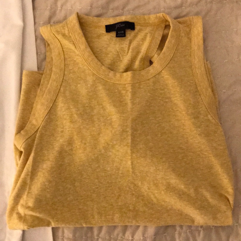 Jcrew back tie yellow tank top